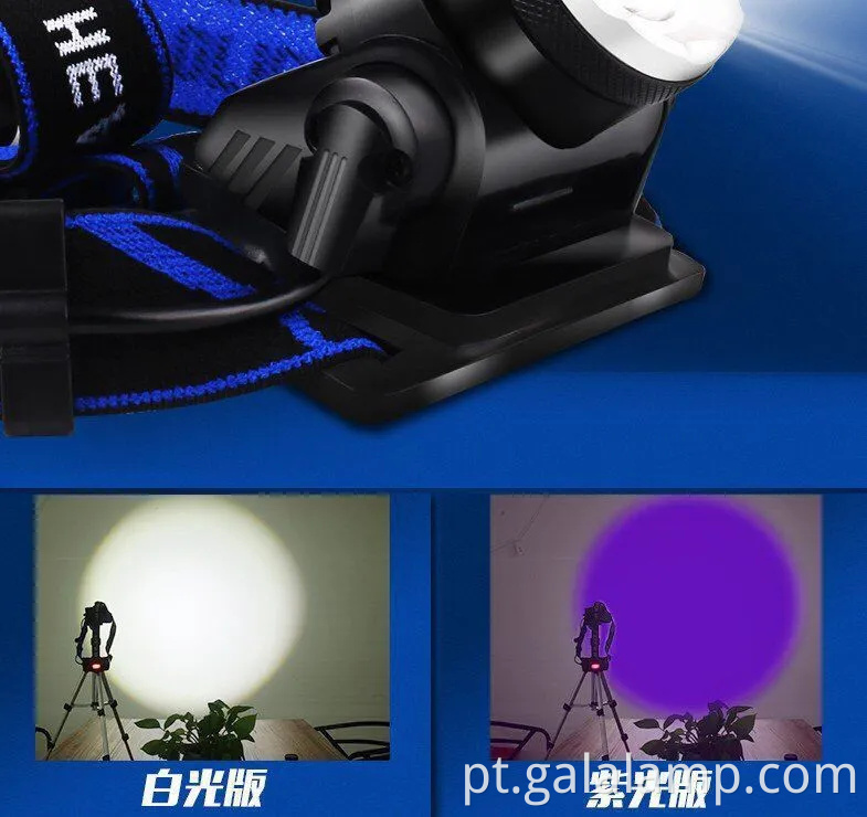 Faróis UV recarregáveis com 395nm LED para pesca noturna e caça ao escorpião